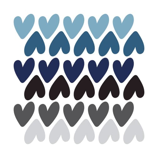 Decochic - Stickers muraux en vinyle petits coeurs bleu et gris