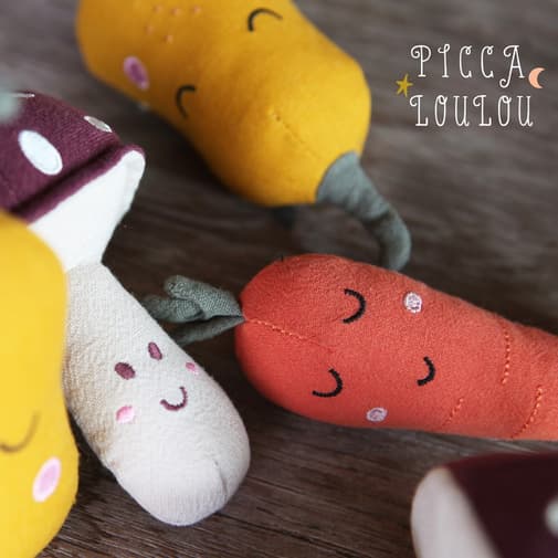 Picca Loulou - Hochet Carol la carotte (12 cm)