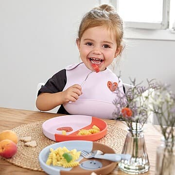 Lassig - Bavoir en Silicone Happy Rascals - Coeur