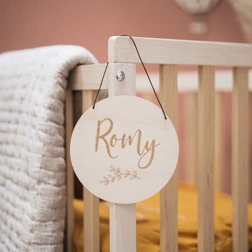 June & Jane - Médaillon en bois personnalisé - June & Jane - Cuir - Cuir