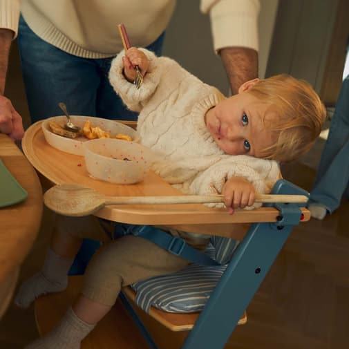 Kinderkraft - Chaise haute évolutive Enock avec coussin Nordic Breeze