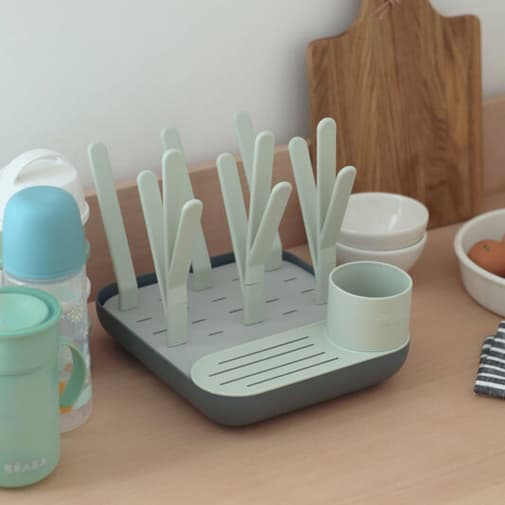 Béaba - Égouttoir à biberons modulable Forêt misty/gris minéral - Gris