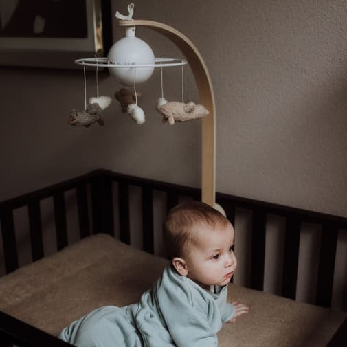 FLOW - Mobile pour bébé en bois Liva Oie blanc