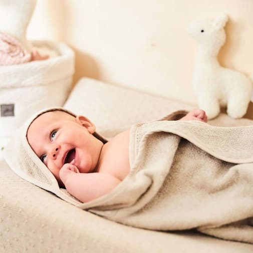 Jollein - Cape de bain en éponge de coton Nougat (75 x 75 cm)