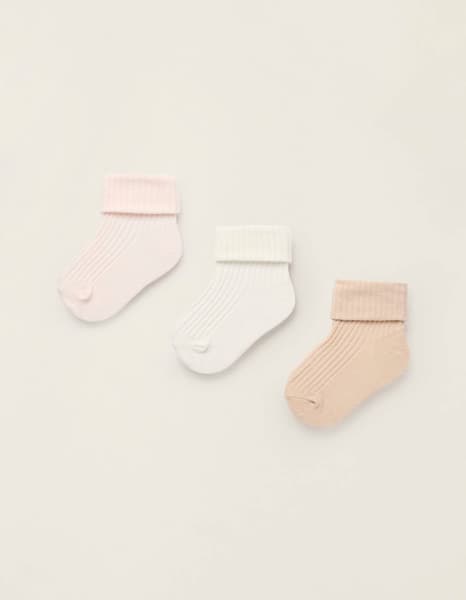 Zippy - Pack 3 Paires De Chaussettes Côtelées Rose