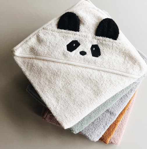 Liewood - Serviette Junior à Capuche Augusta - Panda creme de la creme