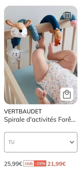 cagnotte minipouce - Spirale d'activité forêt enchantée Vertbaudet