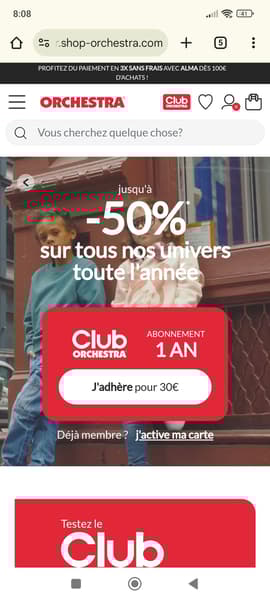 cagnotte minipouce - Carte club Orchestra