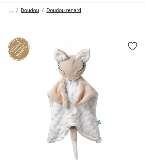cagnotte minipouce - Doudou renard bruits blancs