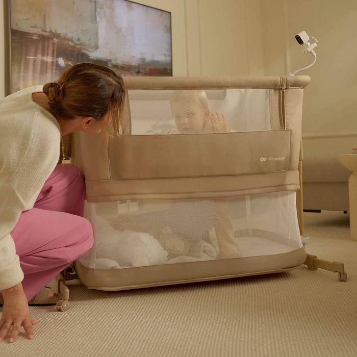 Lit Bébé Nestee Grow 2 3 En 1 Évolutif Avec Matelas, Cododo, 5 Niveaux, Pieds Télescopiques Beige Beige (Kinderkraft) - Image 1