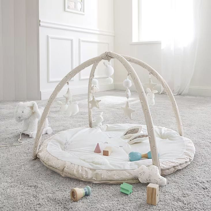 Tapis d'éveil bébé rond écru, blanc et taupe D90 (Maisons du Monde) - Image 1