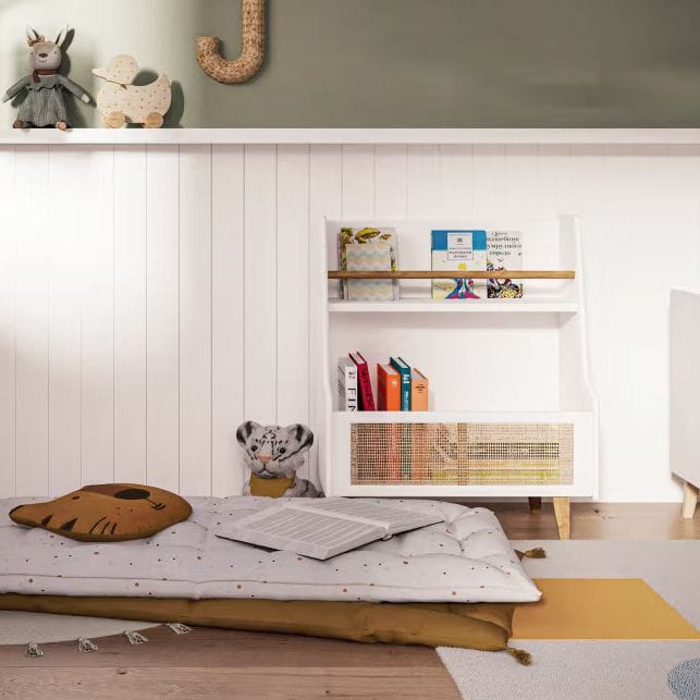 Range-livres blanc et cannage rotin (Maisons du Monde) - Image 3