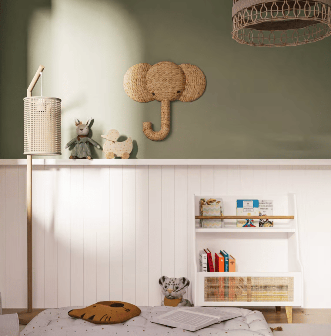 Range-livres blanc et cannage rotin (Maisons du Monde) - Image 1