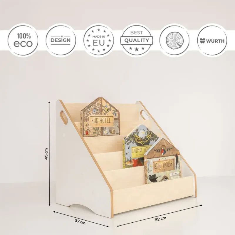 Bibliothèque maxi 5 tiroirs pour enfant en bois et contreplaqué (Mamoi) - Image 2