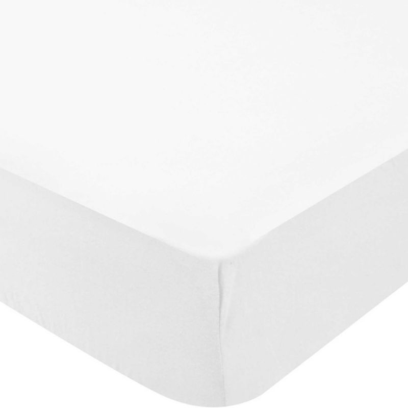 Drap housse de berceau en coton bio blanc (40 x 80 cm) (Domiva) - Image 1