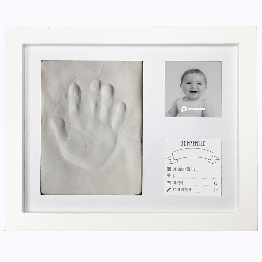 Cadre empreinte avec 2 photos - Blanc (Prémaman) - Image 1