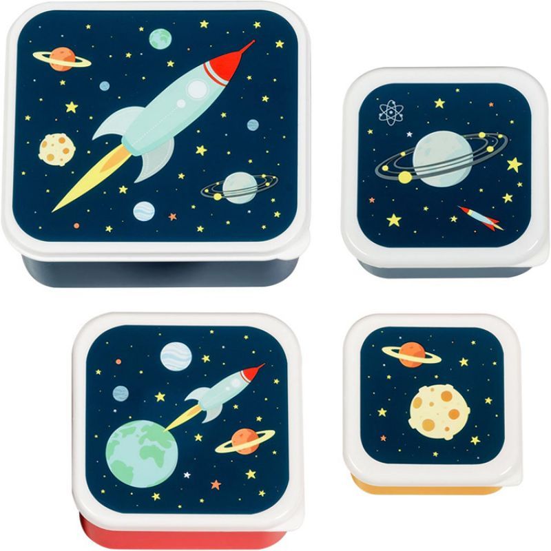 Lot de 4 boîtes à goûter Espace (A Little Lovely Company) - Image 6