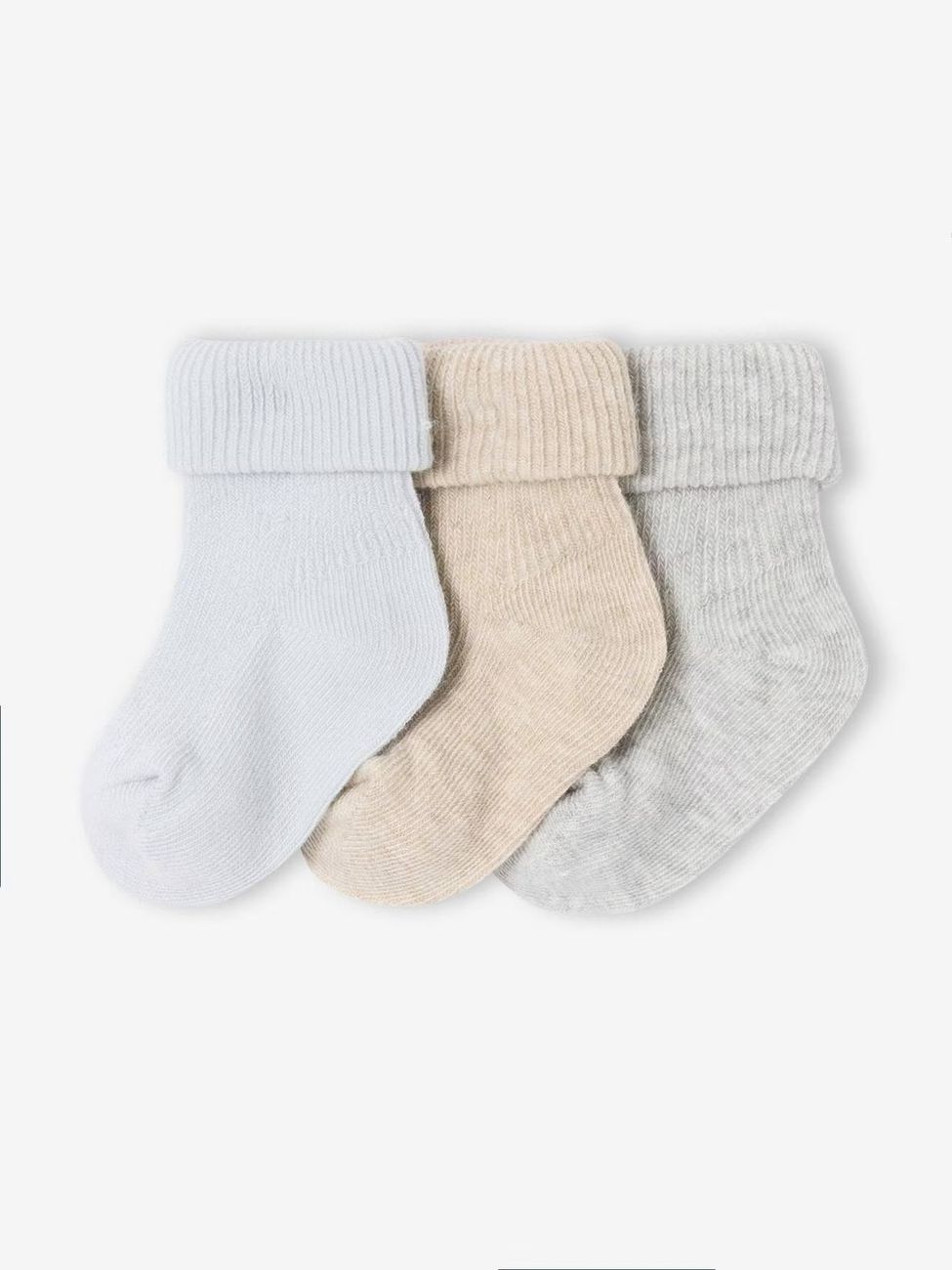 Lot de 3 paires de chaussettes bébé unies assorties (Vertbaudet) - Couverture