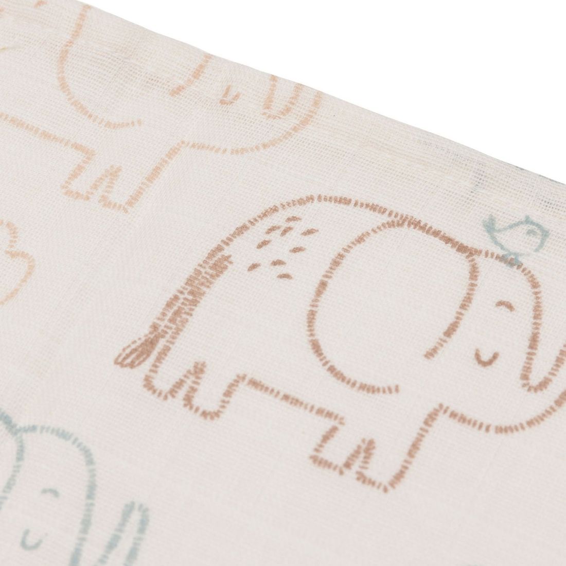 Lot de 3 mini langes en gaze de coton Elephant Tales (31 x 31 cm) (Jollein) - Image 6
