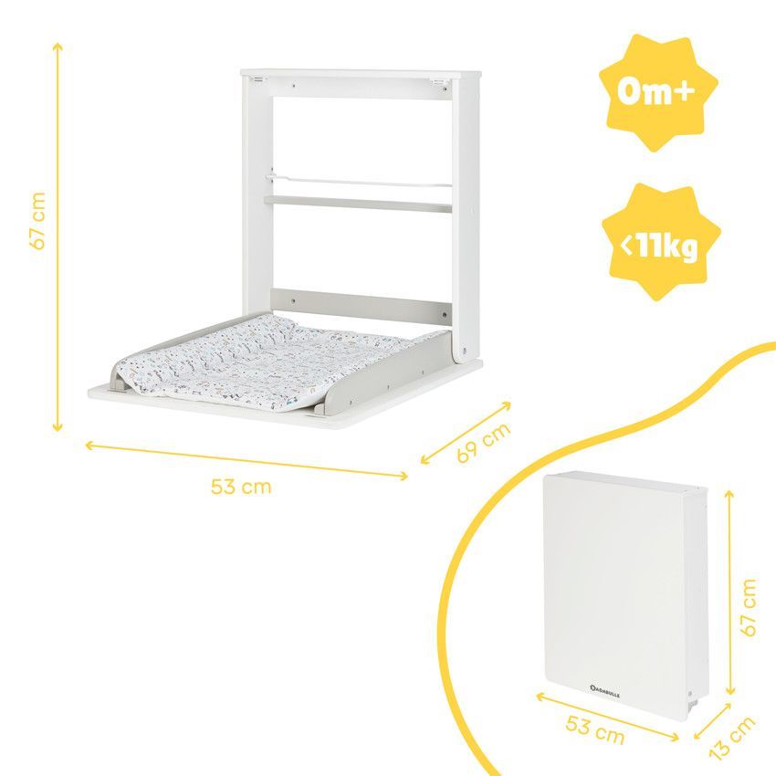 Table à langer murale Plouf - Blanc (Badabulle) - Image 6