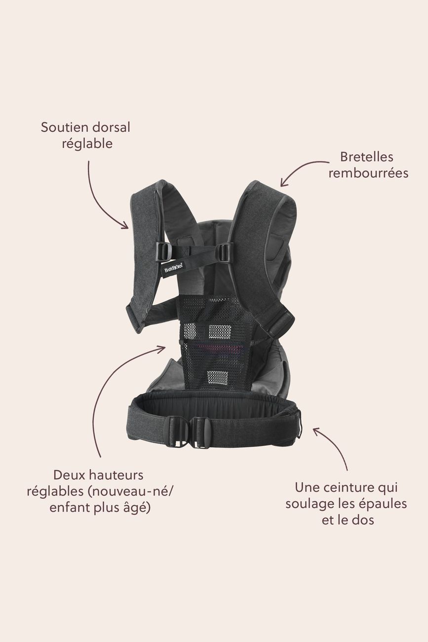 Porte-bébé One - Noir / Tissé mélangé (BabyBjörn) - Image 6