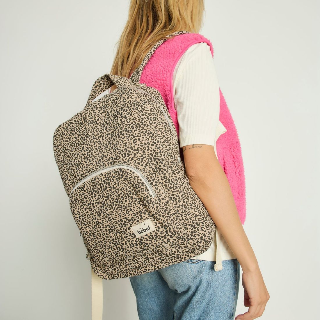 Sac à dos à langer Léopard beige (BEBEL) - Image 6