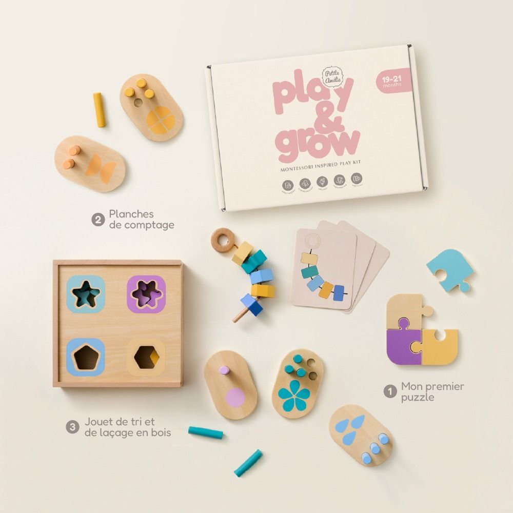 Petite Amélie | Coffret de jouets Montessori | Kit de jeu Play & Grow en bois certifié FSC | Éveil et motricité | 19-21 mois (Petite Amélie) - Image 7