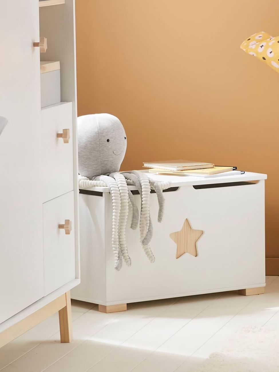 Coffre à jouets LIGNE GRANDE OURSE blanc / bois (Vertbaudet) - Couverture