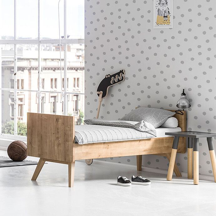 Lit Bébé Evolutif Vintage Chêne - 70 x 140 cm (Vox Meubles) - Image 4
