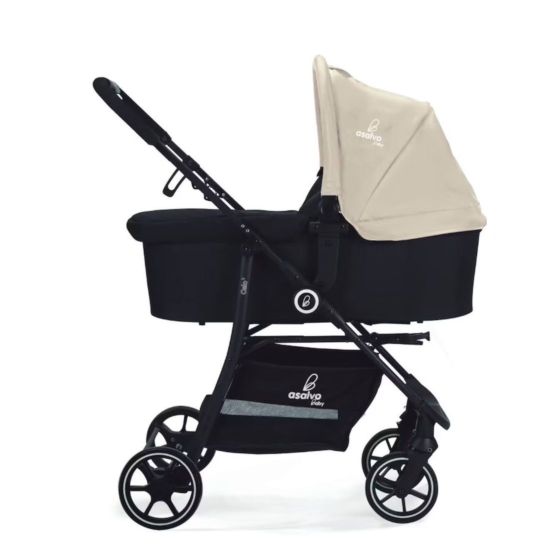 Trio Poussette, Nacelle, Et Siège Auto Oslo Beige Et Noir (Asalvo) - Image 2