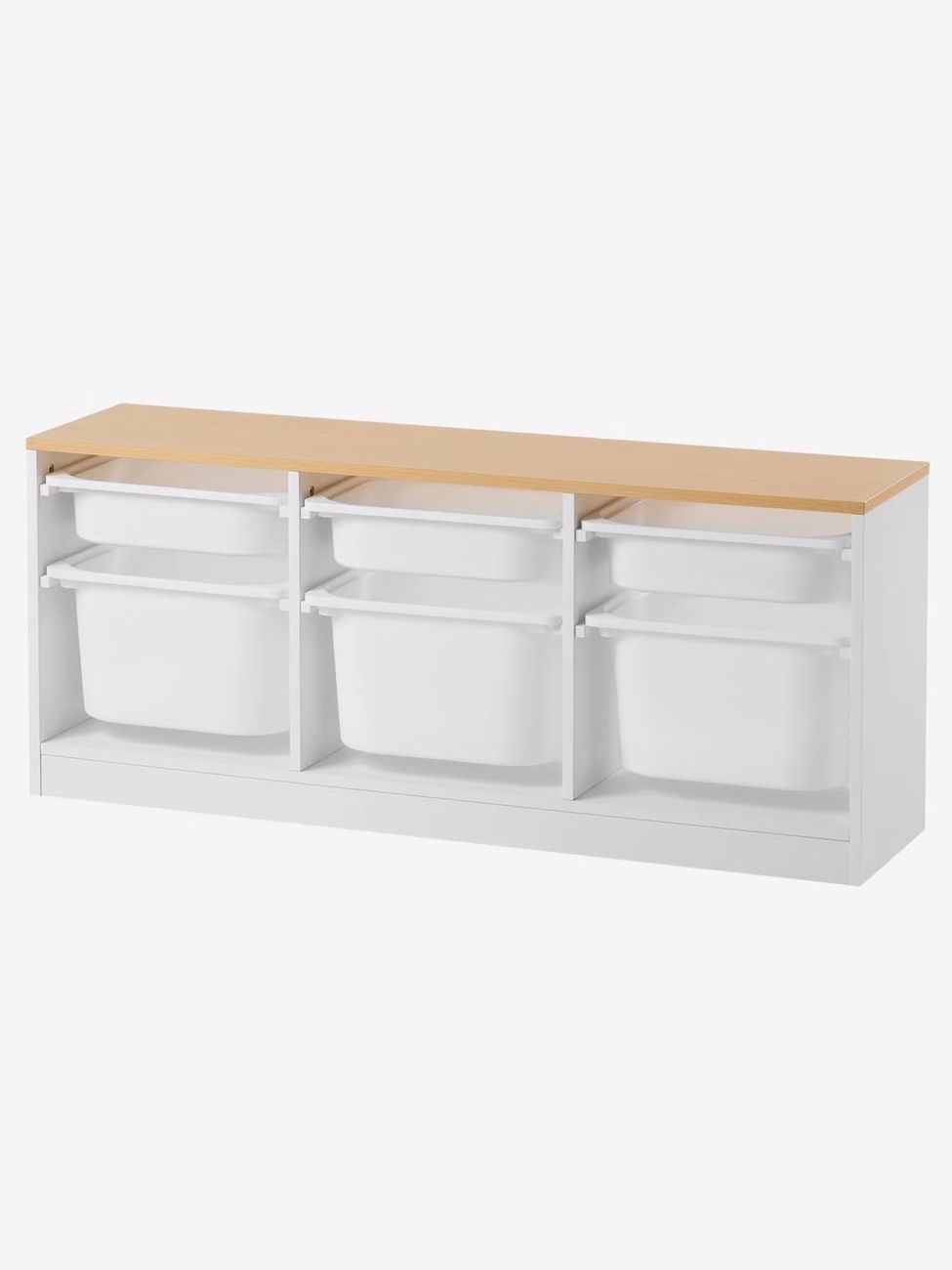 Meuble de rangement horizontal avec bac plastique blanc (Vertbaudet) - Image 1