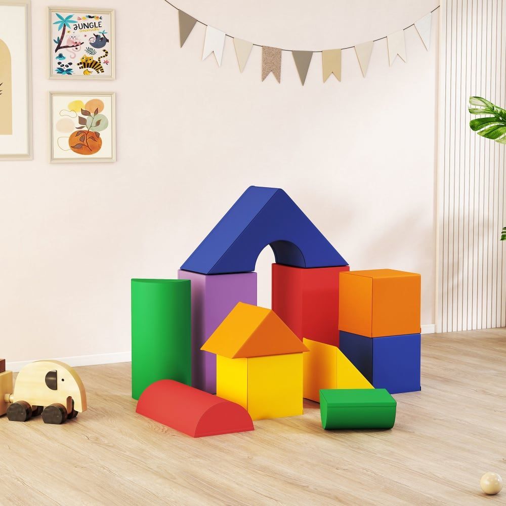 Jouets éducatifs 11 blocs de construction en mousse de motricité xxl (Homcom) - Image 3