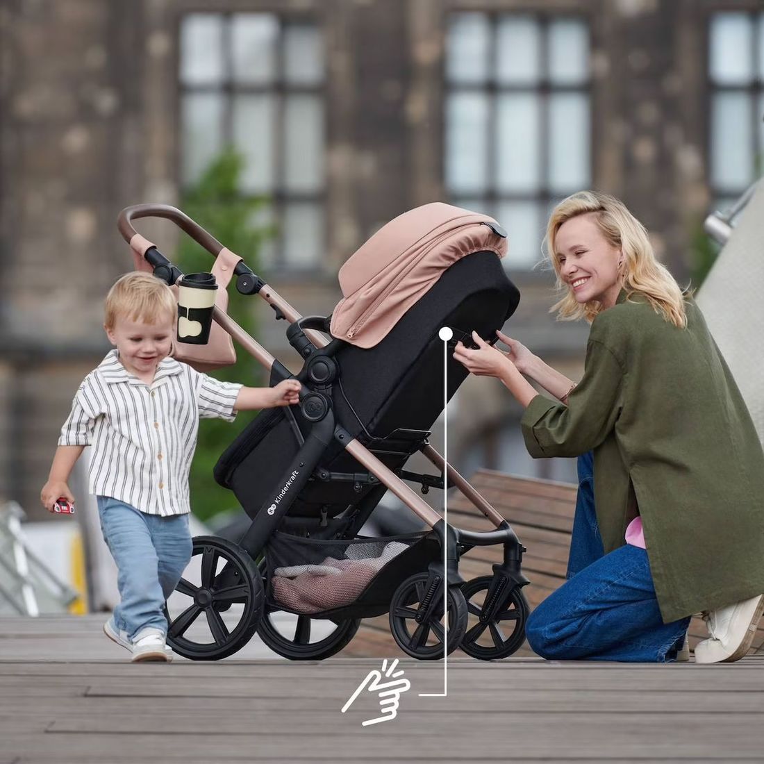 Poussette Moov 2 4 En 1 Avec Siège 2 En 1 Transformable, Mink Pro I-size, Travel System Et Roues Eva Noir (Kinderkraft) - Image 2