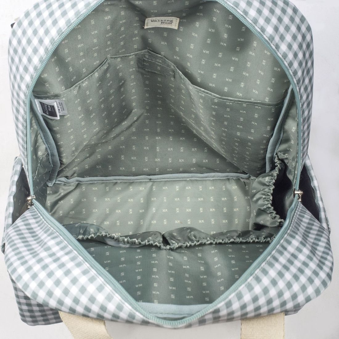 Sac à dos à langer I love Vichy vert (Walking Mum) - Image 5