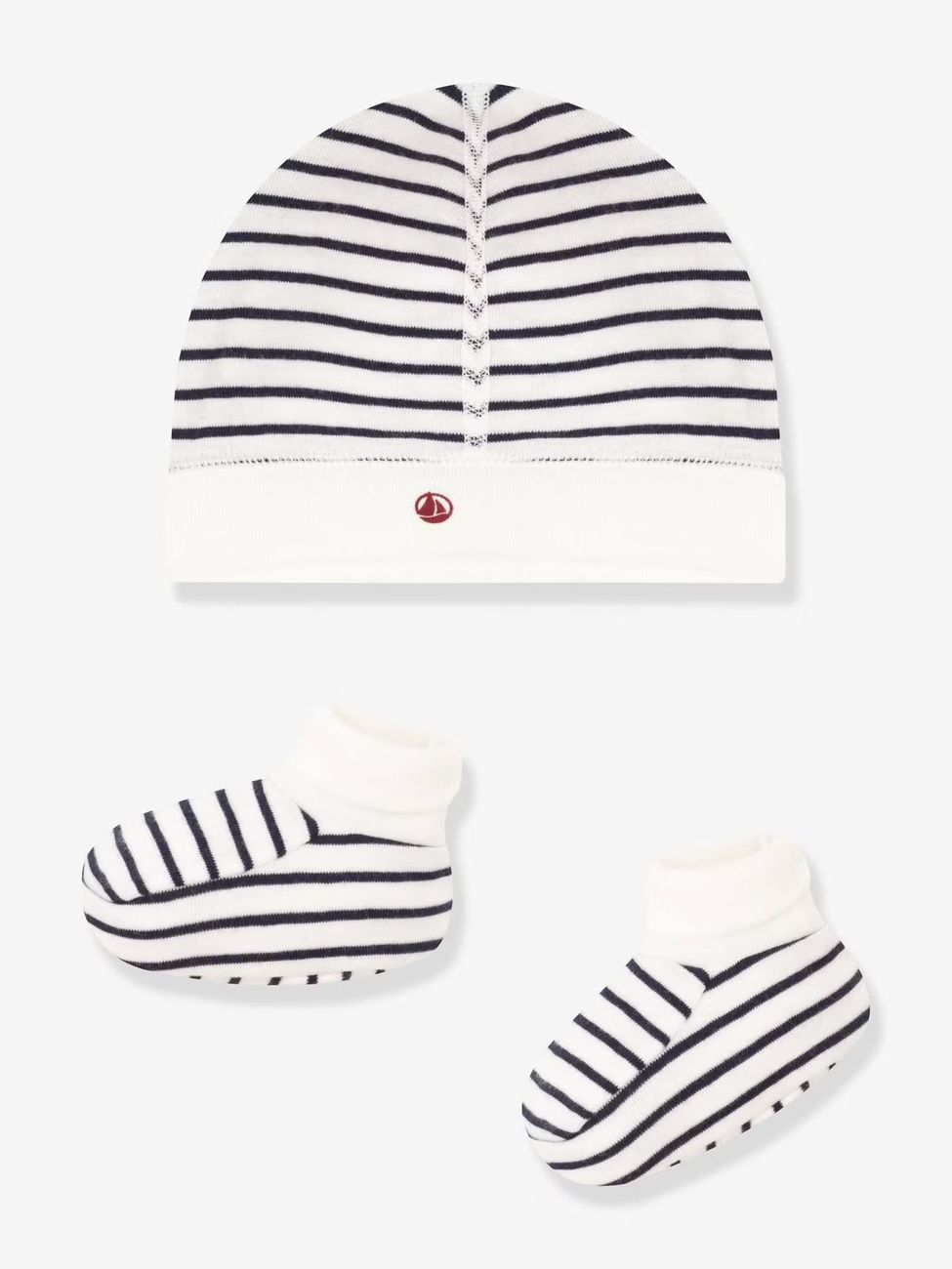 Lot bonnet et chaussons bébé mixte blanc (Petit Bateau) - Couverture