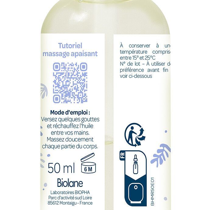 Huile de Massage Relaxante - 50 ml (Biolane) - Image 3