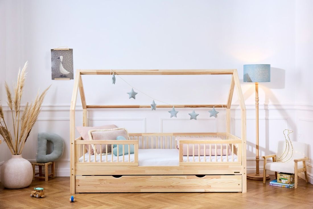 - Lit Cabane B Premium 20cm 90x190 cm - Bois Naturel (Mon Lit Cabane) - Image 8