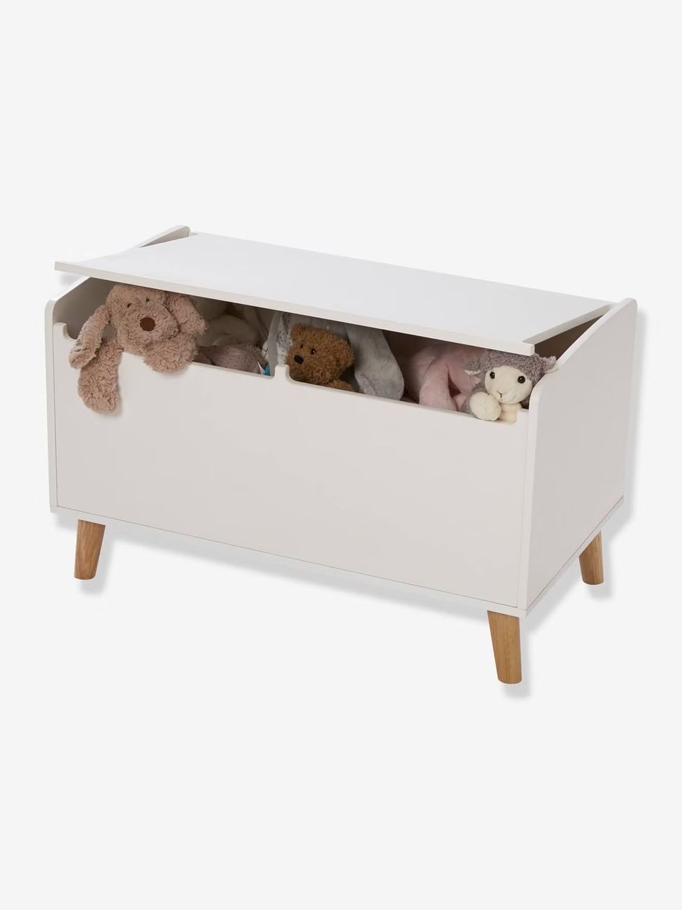 Coffre à jouets LIGNE CONFETTI blanc / bois (Vertbaudet) - Image 1