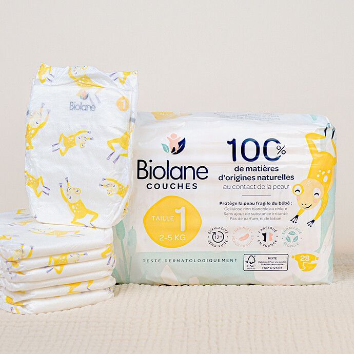 Lot de 28 Couches Ecologiques - T1 (Biolane) - Image 4