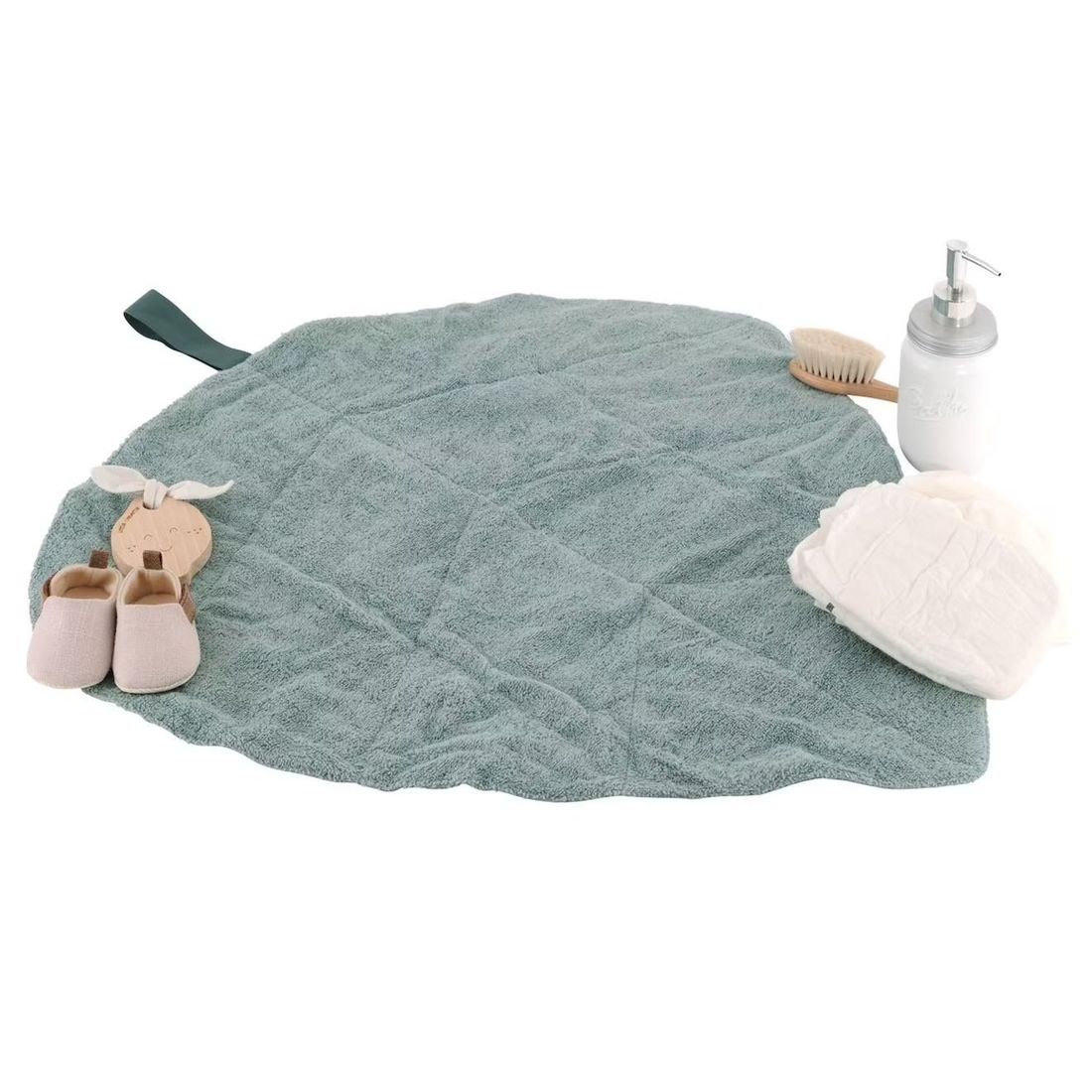 Tapis À Langer De Voyage Coton Bio Dream Forest Vert Sauge (Little Crevette) - Couverture