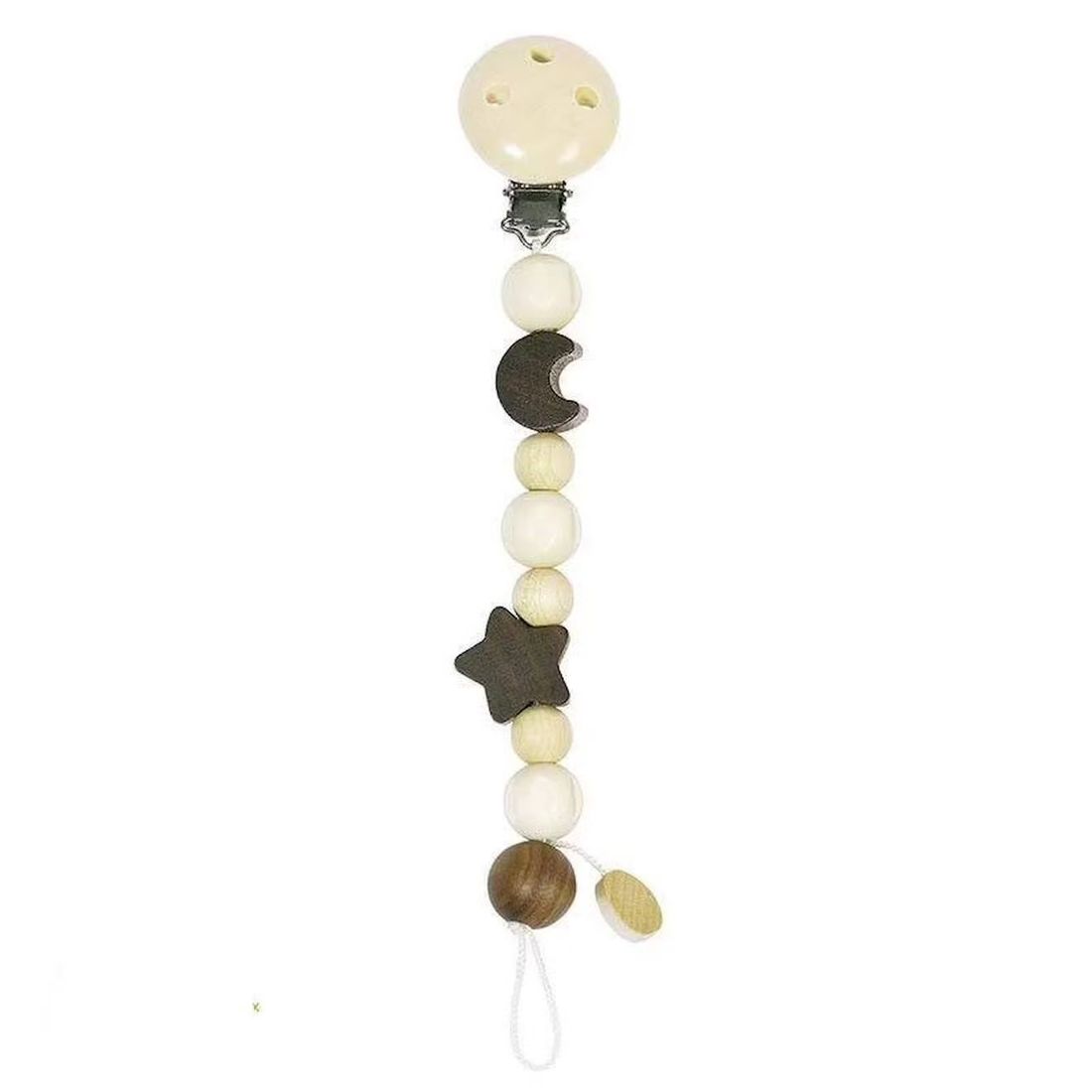Accroche Tétine Lune/etoile Beige (Goki) - Image 1