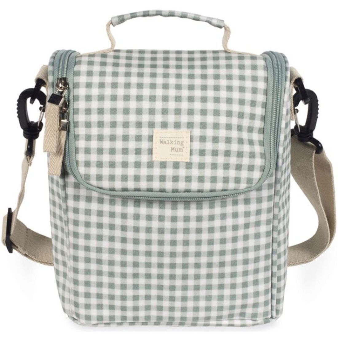 Sac repas isotherme I Love Vichy vert (6 L) (Walking Mum) - Image 1