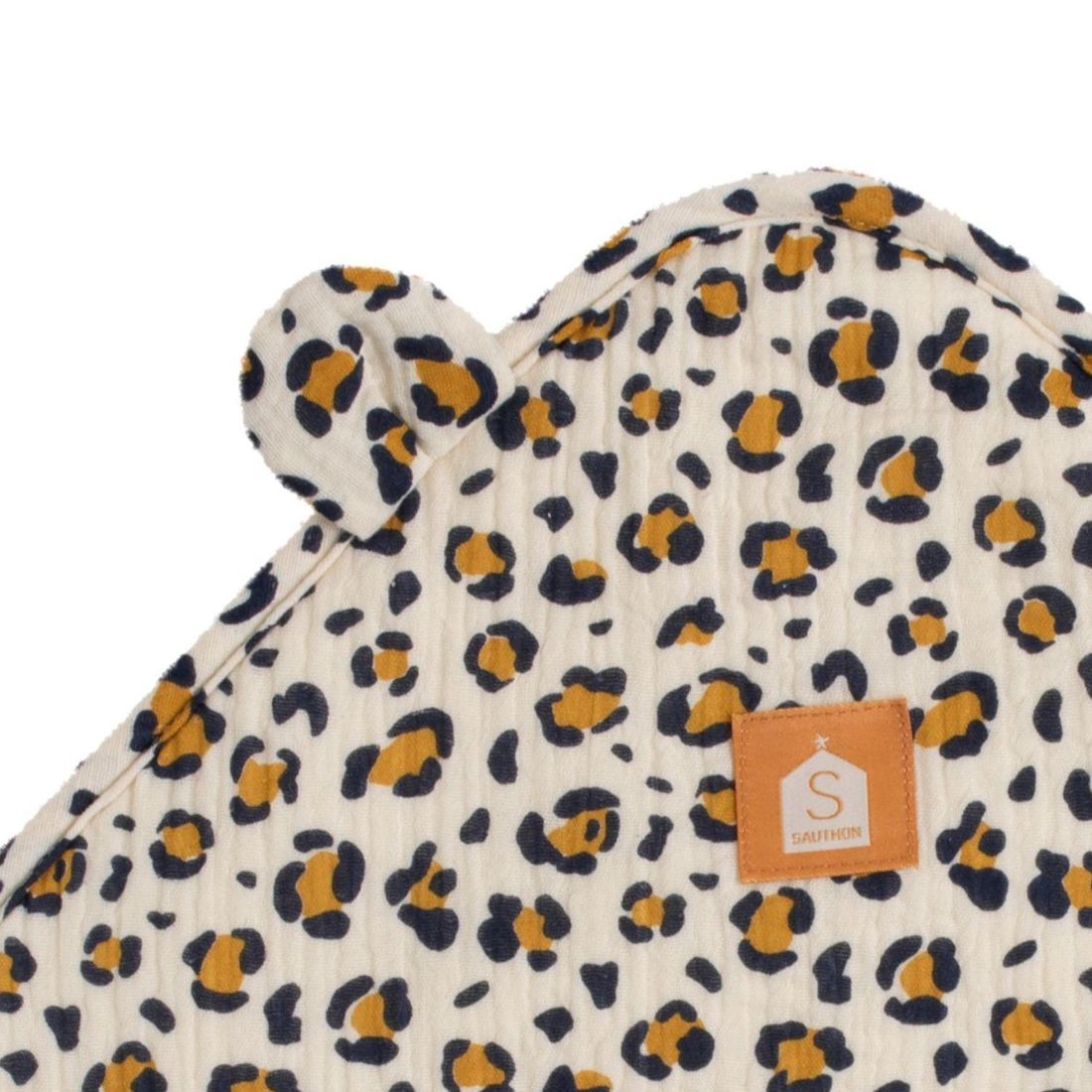 Cape de bain + gant de toilette Léopard (Sauthon) - Image 1