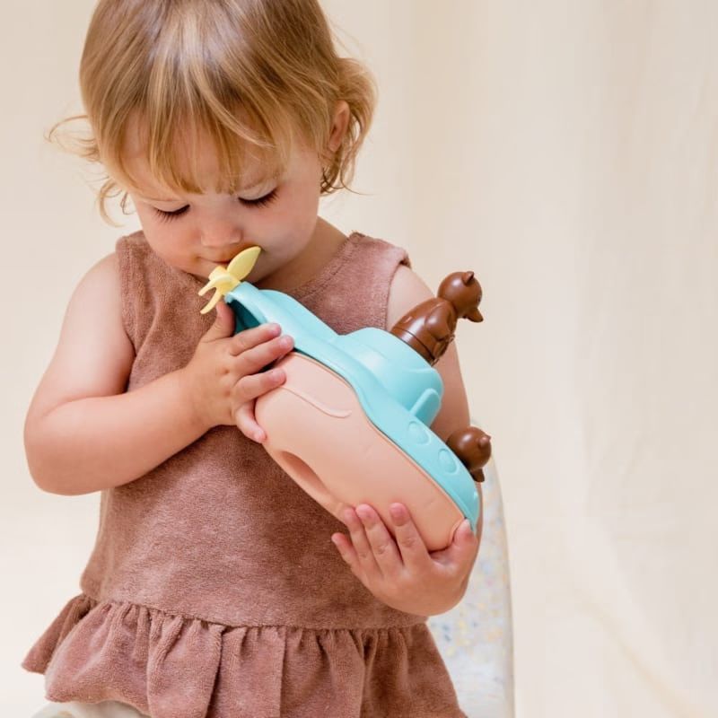 Jouet de bain made in france en matière recyclée sous-marin de petit ours brun (Le Jouet Simple) - Couverture