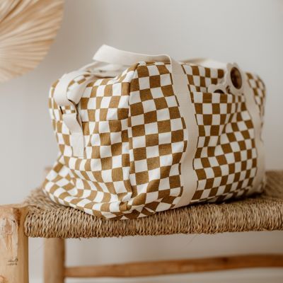 Sac à langer Raphaël damier caramel (Rose in April) - Image 3