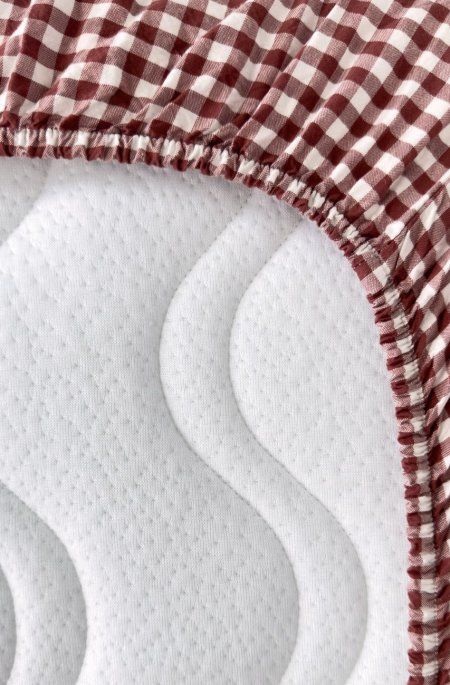 Drap housse bébé Percale Coton Bio Vichy Vichy Sienne Percale c (Kadolis) - Image 4