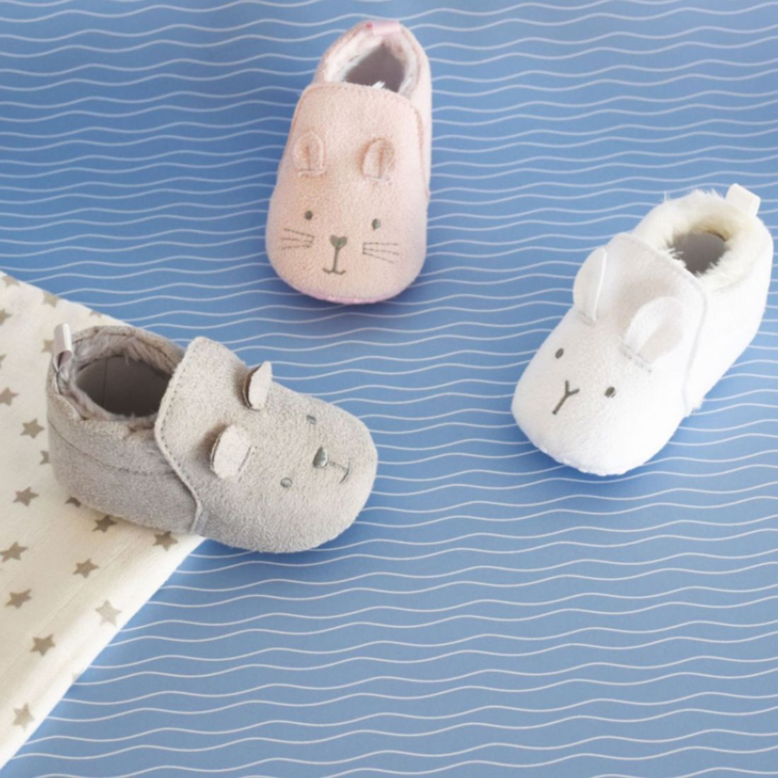 Chaussons gris (0-6 mois) (Doudou Et Compagnie) - Image 3