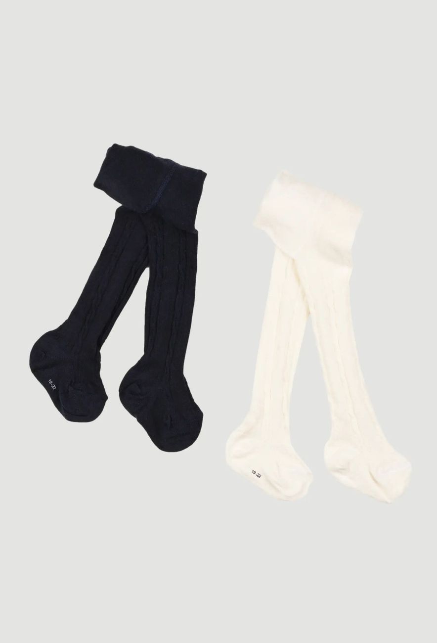 Lot de 2 paires de collants contenant du coton BIO GOTS (Bout'Chou) - Couverture