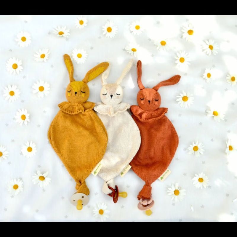 Doudou attache tétine lapin caramel (LERO LERO KID) - Image 2