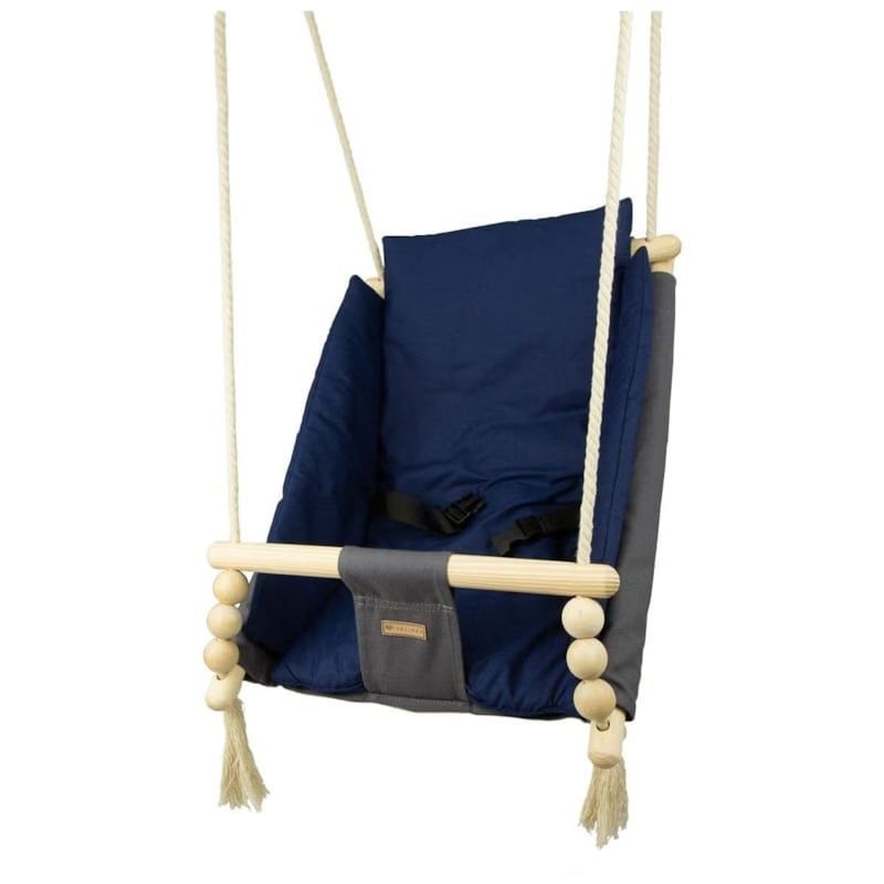 Bascule pour bébé gris, bleu marine (Velinda) - Image 2